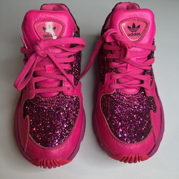 Genuine Woman's Adidas Originals Falcon Shock Pink Glitter W SZ 5 US. - Picture 6 of 16